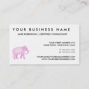 Carte De Visite Éléphant rose