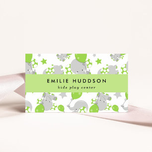 Carte De Visite Eléphants mignons, Centre de jeux pour enfants, Ce
