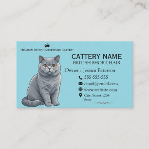 Carte De Visite Élevage de chats britanniques à poil court bleus é