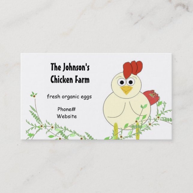 Carte De Visite Élevage de poulets (Devant)
