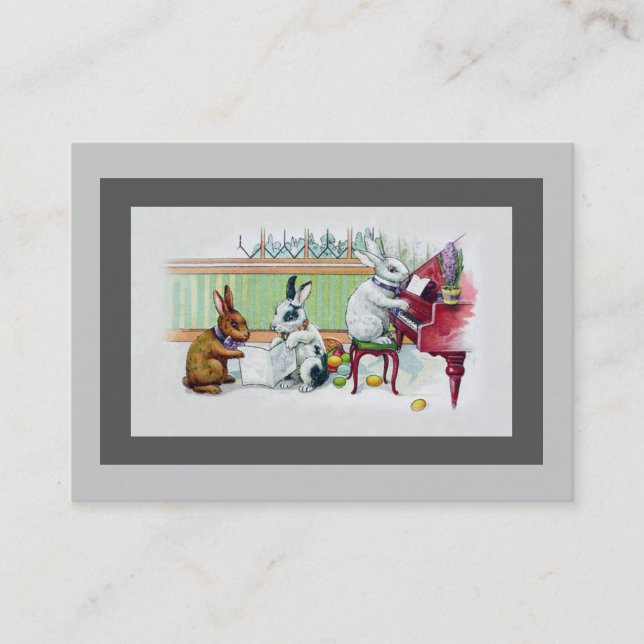 Carte De Visite Éleveur de lapin de tuteur de professeur de piano (Devant)