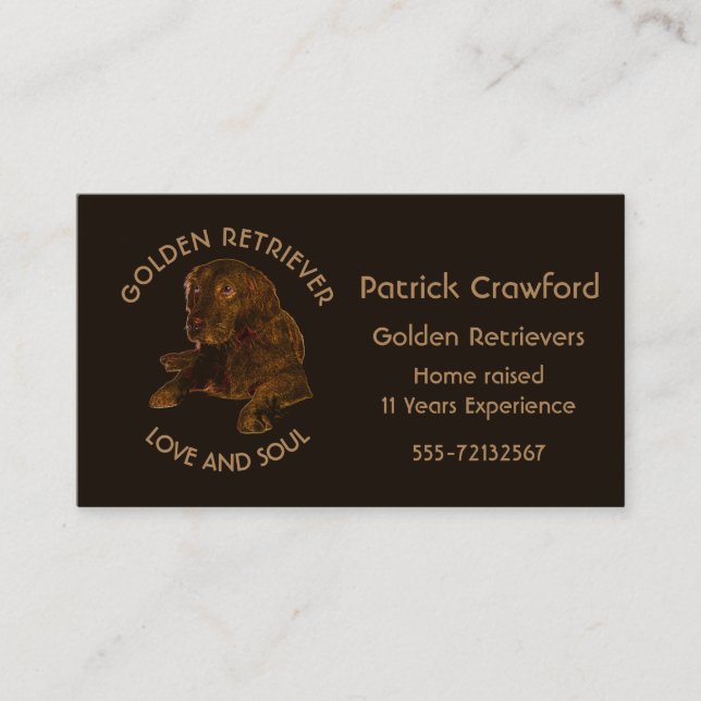 Carte De Visite Éleveur et formation de golden retriever (Devant)