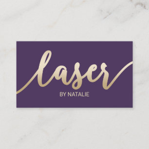 Carte De Visite Élimination des cheveux laser Esthétique violet et