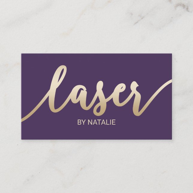 Carte De Visite Élimination des cheveux laser Esthétique violet et (Devant)