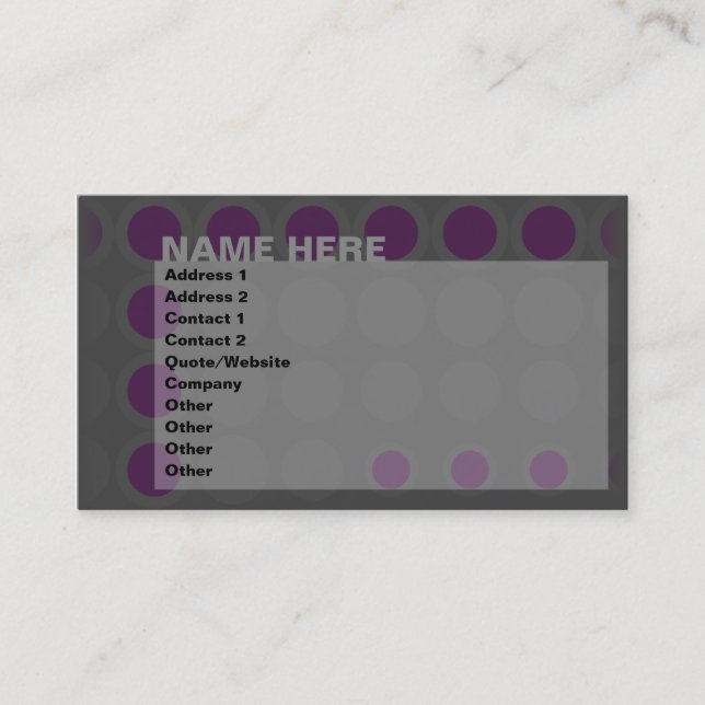 Carte De Visite elipses : pourpres : (Devant)