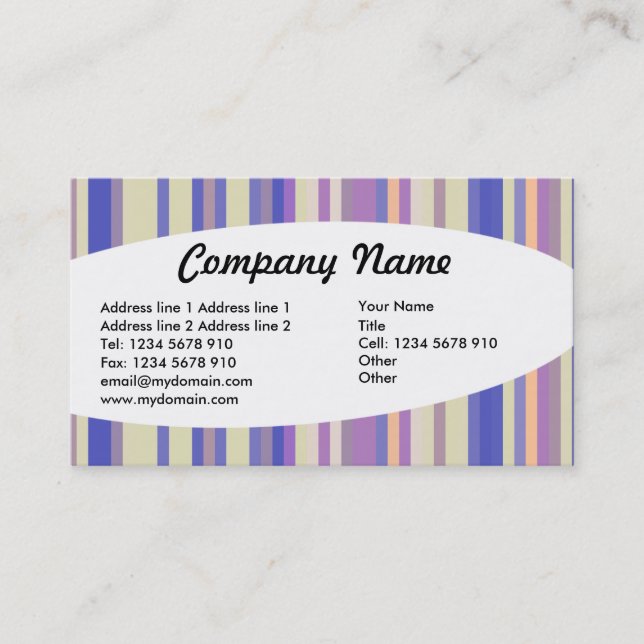 Carte De Visite Éliptique - Stripes 08 (Devant)