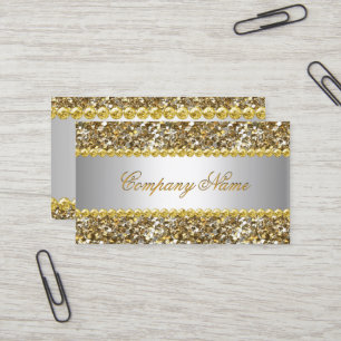Carte De Visite Elite Business Or Argent Diamant Paillettes 4