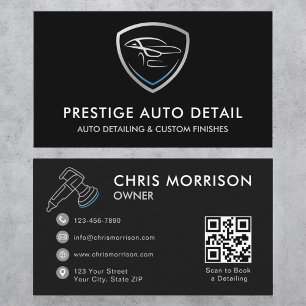 Carte De Visite Elite Car Wash QR Code Service de détail du véhicu