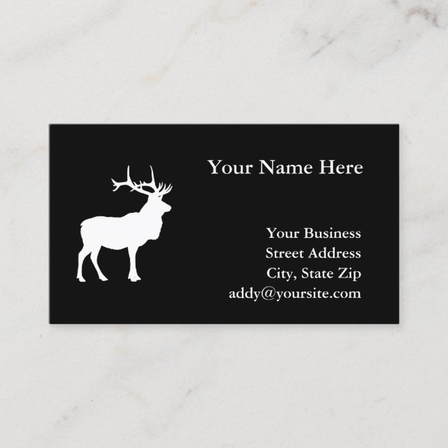 Carte De Visite Elk Silhouette (Devant)