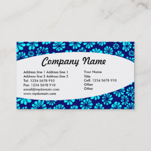 Carte De Visite Elliptique - Nuances de bleu floral