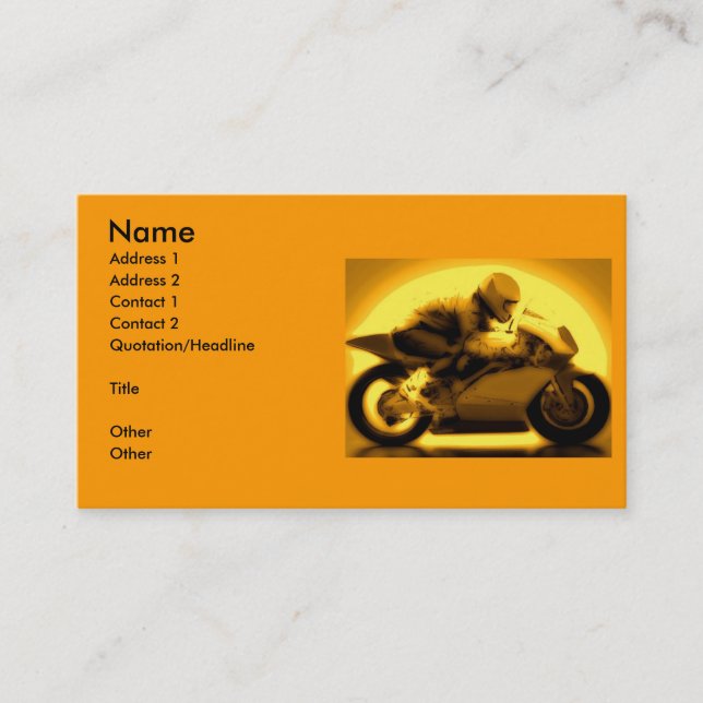 Carte De Visite Emballage de la moto (Devant)
