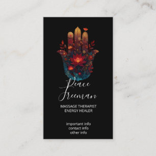 Carte De Visite Ember Lotus Conception de la main Hamsa