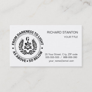 Carte De Visite emblème de la franc-maçonnerie