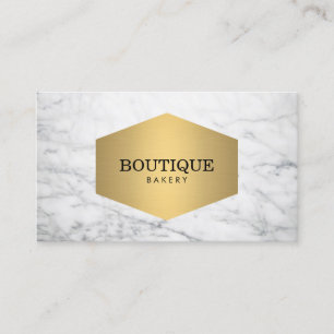 Carte De Visite Emblème d'or de boulangerie de luxe sur Marbre bla
