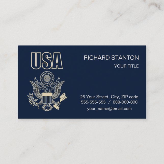 Carte De Visite emblème national des États-Unis (Devant)