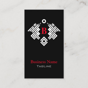 Carte De Visite Emblème royal Twin Dragon avec initiale