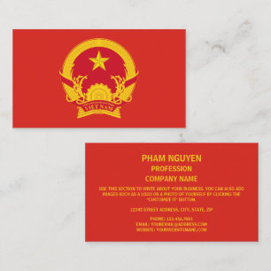 Carte De Visite Emblème vietnamien, Drapeau du Vietnam