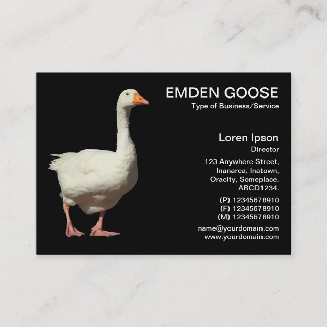 Carte De Visite Emden Goose - Noir (Devant)