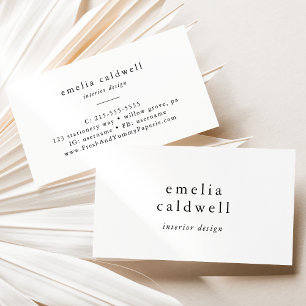 Carte De Visite EMELIA Rustique Simple Moderne Boho Unique Minimal