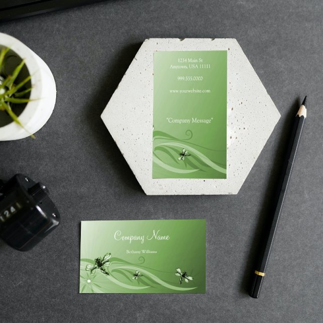 Carte de visite Emerald Dragonflies (Emerald Dragonflies Business Card)