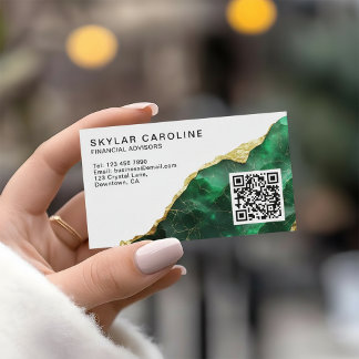 Carte De Visite Emerald Gold Financial advisors RQ Code