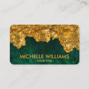 Carte De Visite Emerald Green and gold Abstract 
