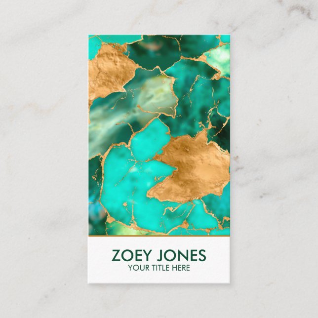 Carte De Visite Emerald Green et Gold abstrait (Devant)