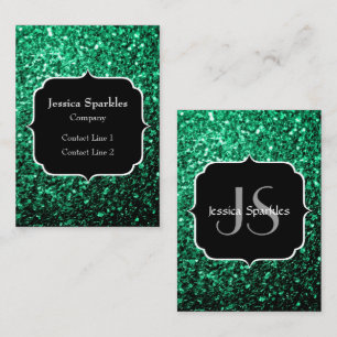 Carte De Visite Emerald Green fausse parties scintillant scintille