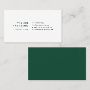 Carte De Visite Emerald Green Moderne Typographie Serif Minimalist