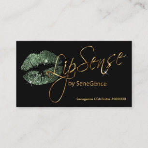 Carte De Visite Emerald Green Parties scintillant et Gold Lips