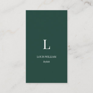Carte De Visite Émeraude professionnelle minimaliste Monogramme mo