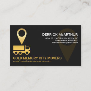 Carte De Visite Emplacement du camion Faux Gold Icon Logistique Mo