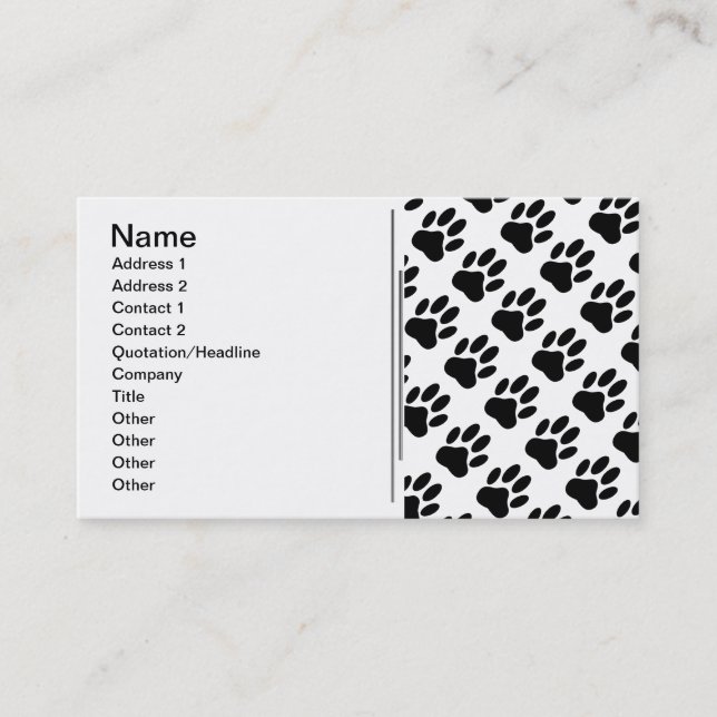 Carte De Visite Empreinte de chien personnalisée (Devant)