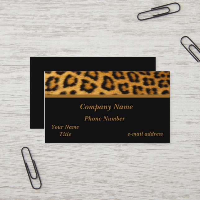 Carte De Visite Empreinte de léopard à la mode (Devant/Arrière en situation)
