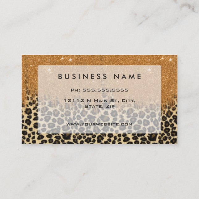 Carte De Visite Empreinte de léopard avec un pinceau de Parties sc (Dos)