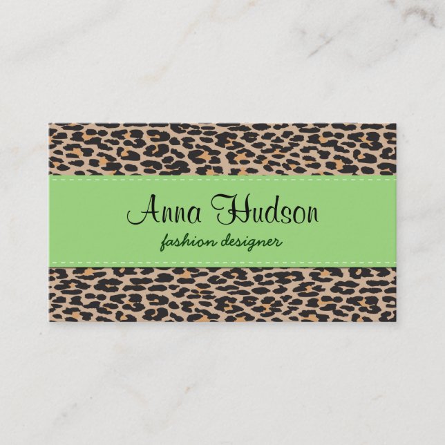 Carte De Visite Empreinte de léopard, Spots de léopard, Leopard Br (Devant)