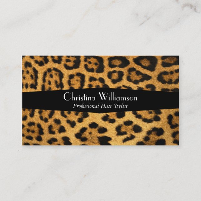 Carte De Visite Empreinte de léopard tendance et chic (Devant)