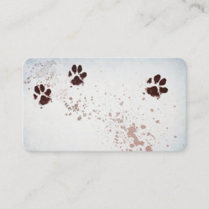Carte De Visite empreinte de patte chien aquarelle conception pers