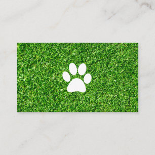 Carte De Visite Empreinte de patte de chien   Arrière - plan vert