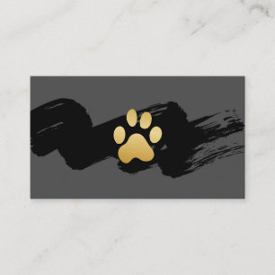 Carte De Visite Empreinte de patte de chien brossé