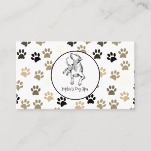 Carte De Visite Empreinte de patte de chien Motif de chien Spa de 