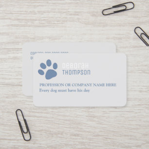 Carte de visite Empreinte de patte pour animaux de