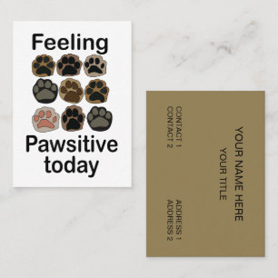 Carte De Visite Empreinte de Patte Sentiment Patte Positive Aujour