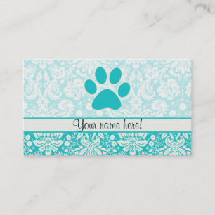 Carte De Visite Empreinte de patte turquoise