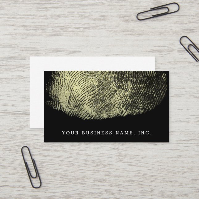 Carte De Visite Empreinte digitale renversée de boucle (Devant/Arrière en situation)
