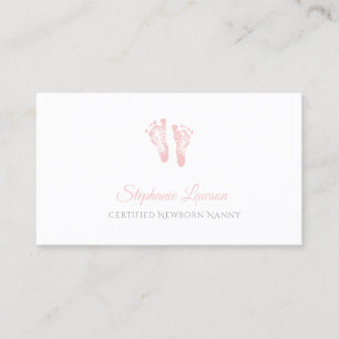 Carte De Visite Empreintes Bébé Rose Cute Empreintes Certifié Noun