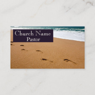 Carte De Visite Empreintes dans l'église de sable Pasteur