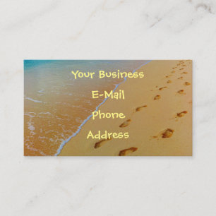 Carte De Visite Empreintes de pas sur le rivage tropical de plage