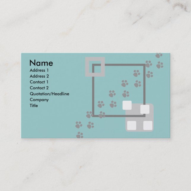 Carte De Visite Empreintes de pattes (Devant)