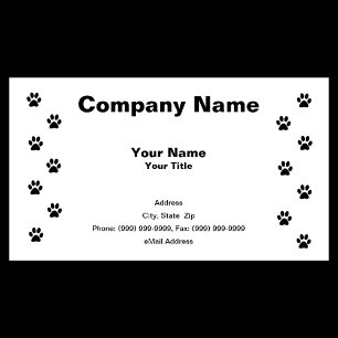 Carte De Visite Empreintes de pattes de chat de Kitty